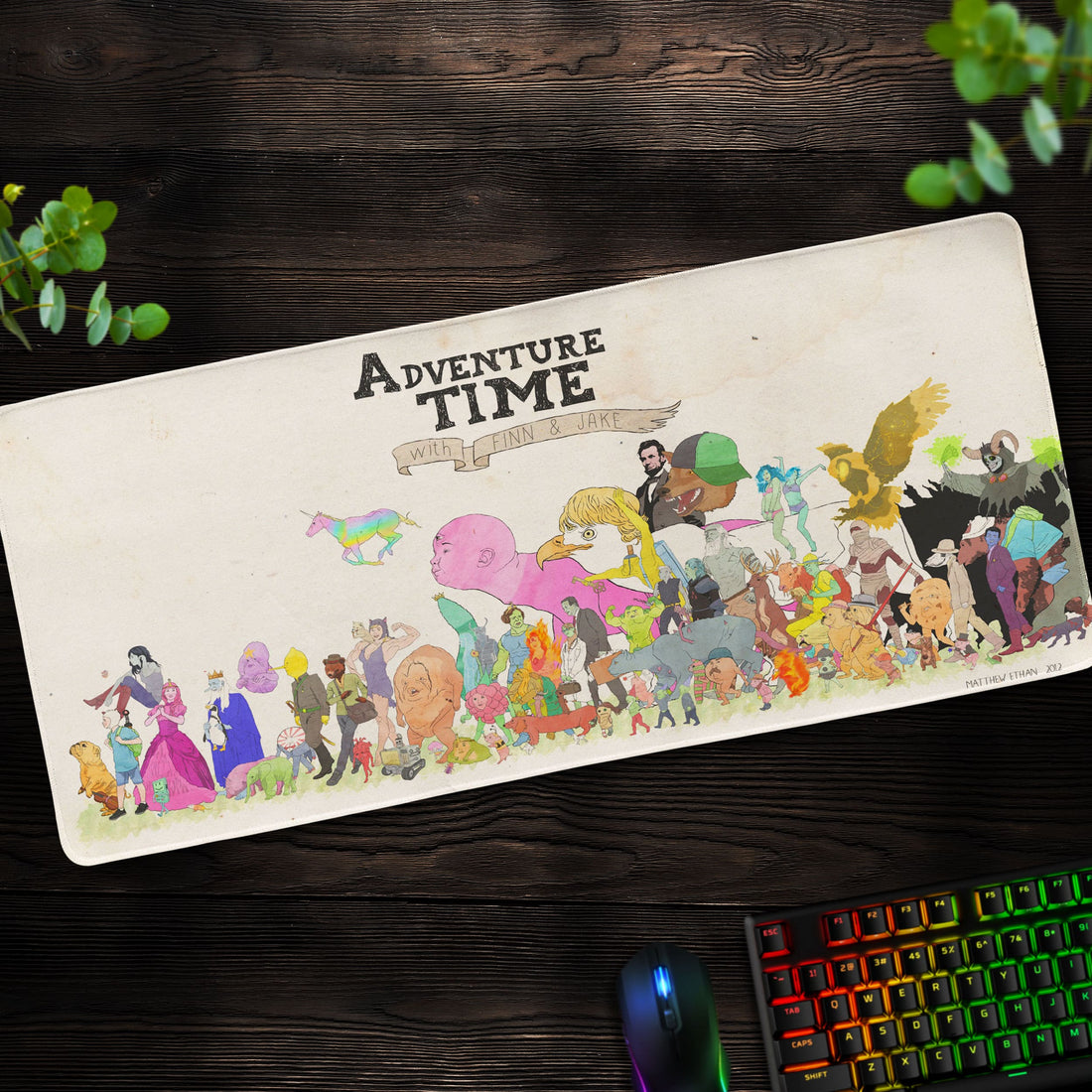 Adventure Time Character Parade Desk Mat, Cartoon Mouse Pad