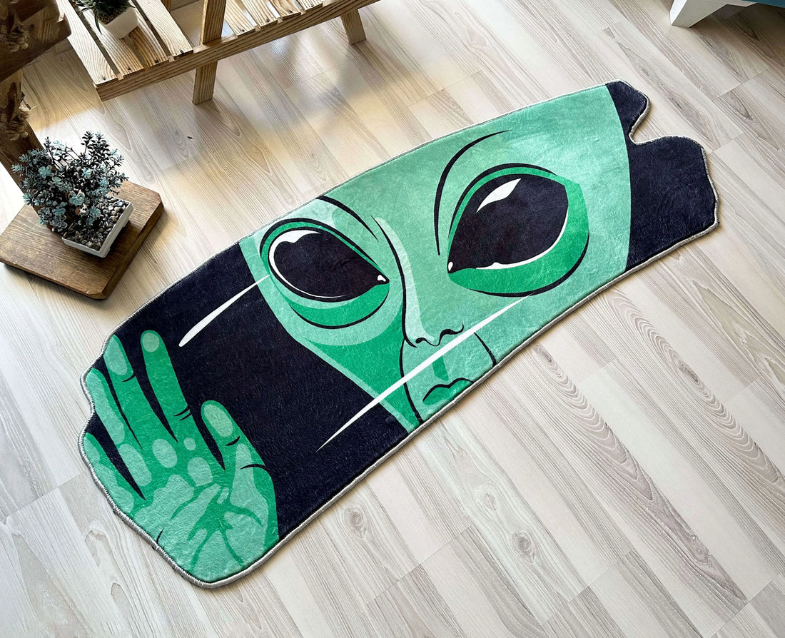 Alien Area Rug, Futuristic Decorative Carpet