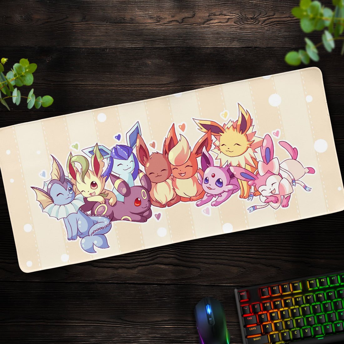 Eevee Evolution Desk Mat, Pokémon Eeveelution Mouse Pad