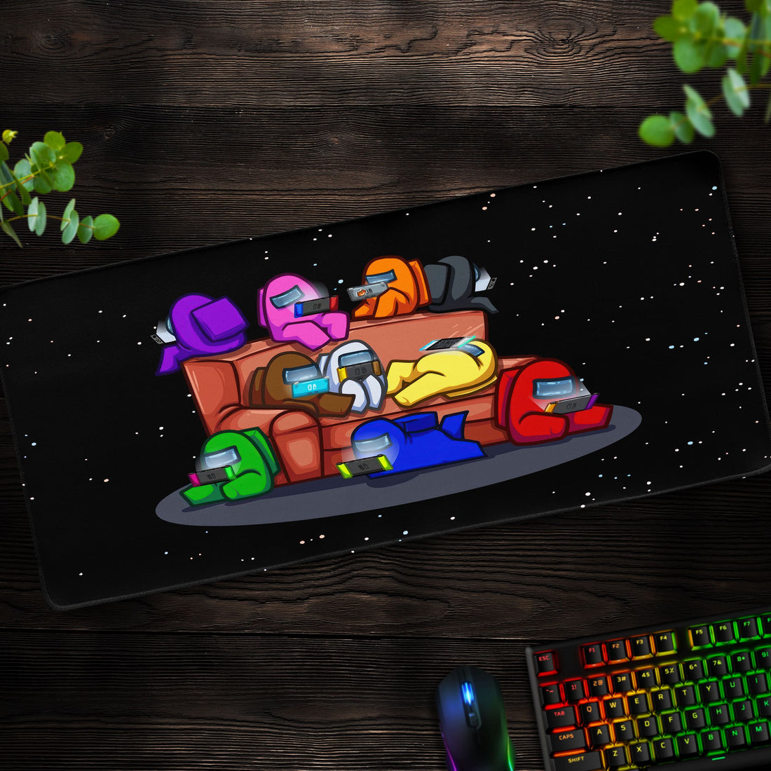 Among Us Crew Lounge Desk Mat, Gaming Mouse Pad