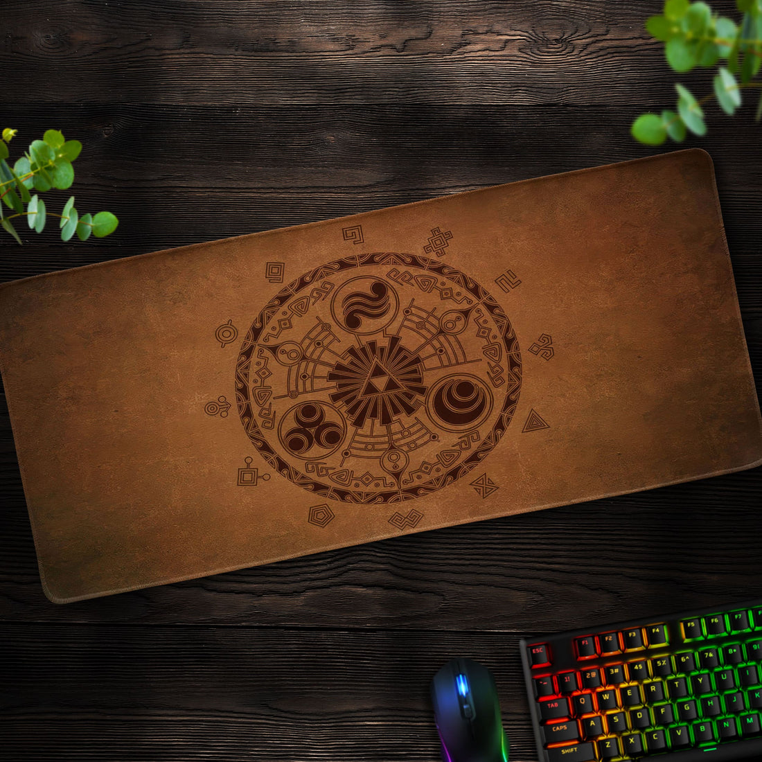 Zelda Ancient Symbols Desk Mat, Hyrule Mouse Pad