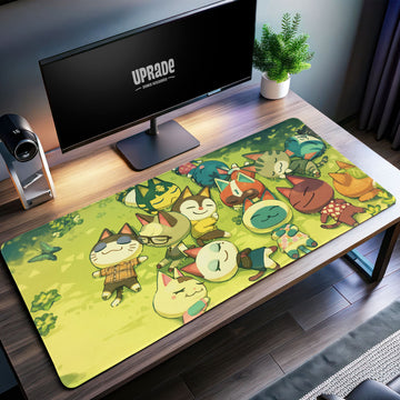 Animal Crossing Cat Villagers Desk Mat, Relaxing Mouse Pad