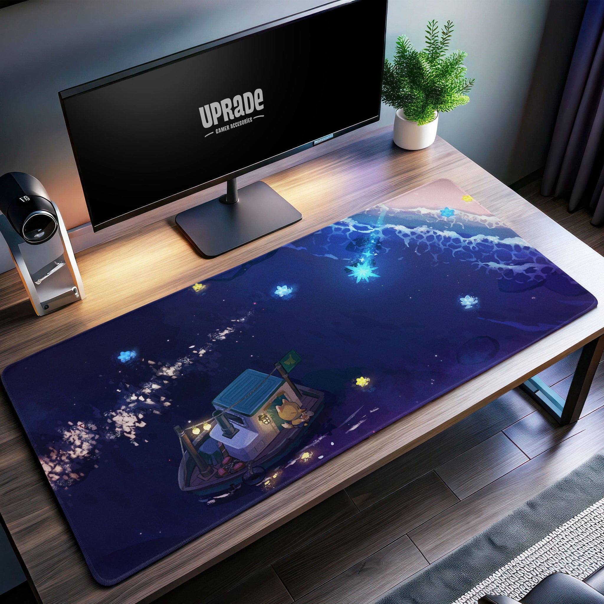 Animal Crossing Celestial Night Desk Mat, Starry Mouse Pad