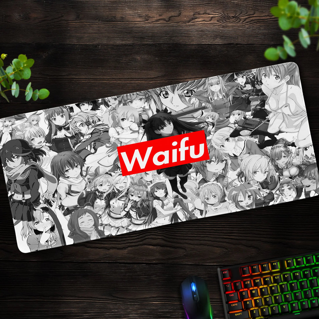 Waifu Collage Desk Mat, Anime Aesthetic Mouse Pad - Cocoon Markt