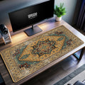 Golden Persian Desk Mat, Oriental Rug Mouse Pad - Cocoon Markt