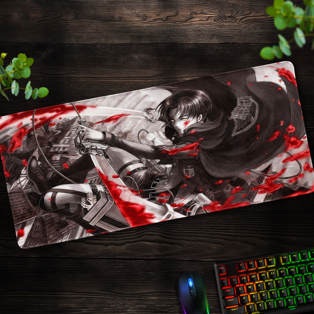 Eren Yeager AOT Desk Mat, Attack on Titan Mouse Pad