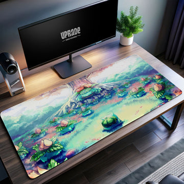 Bulbasaur Family Desk Mat, Pokémon Meadow Scene Mouse Pad