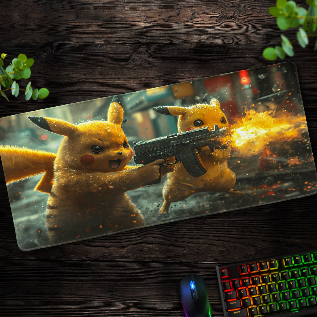 Pikachu Battle Desk Mat, Pokémon Combat Mouse Pad