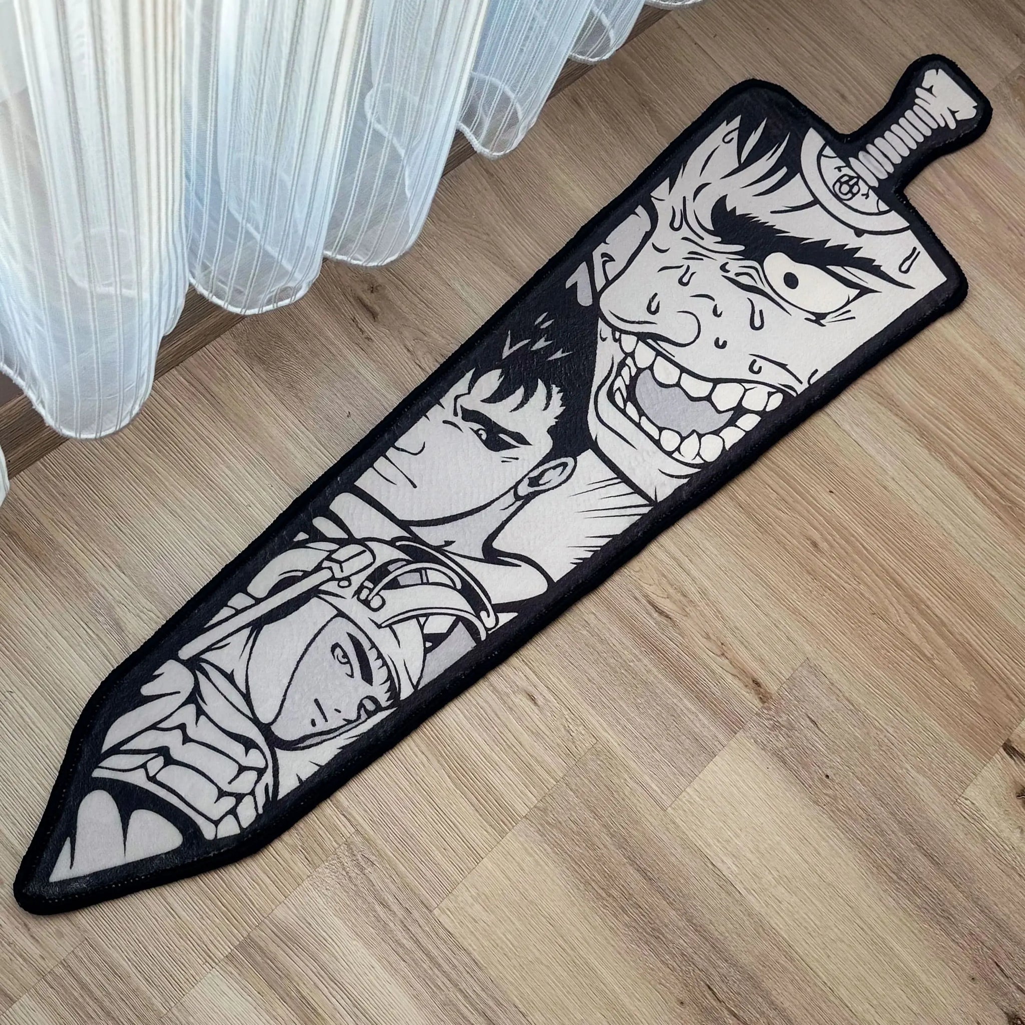 Berserk Guts Sword Rug, Anime Collage Carpet