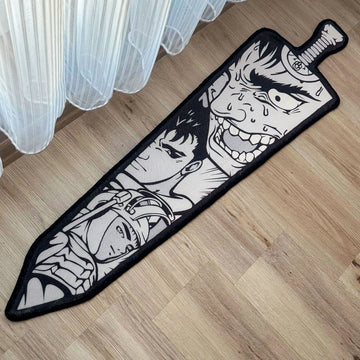 Berserk Guts Sword Rug, Anime Collage Carpet