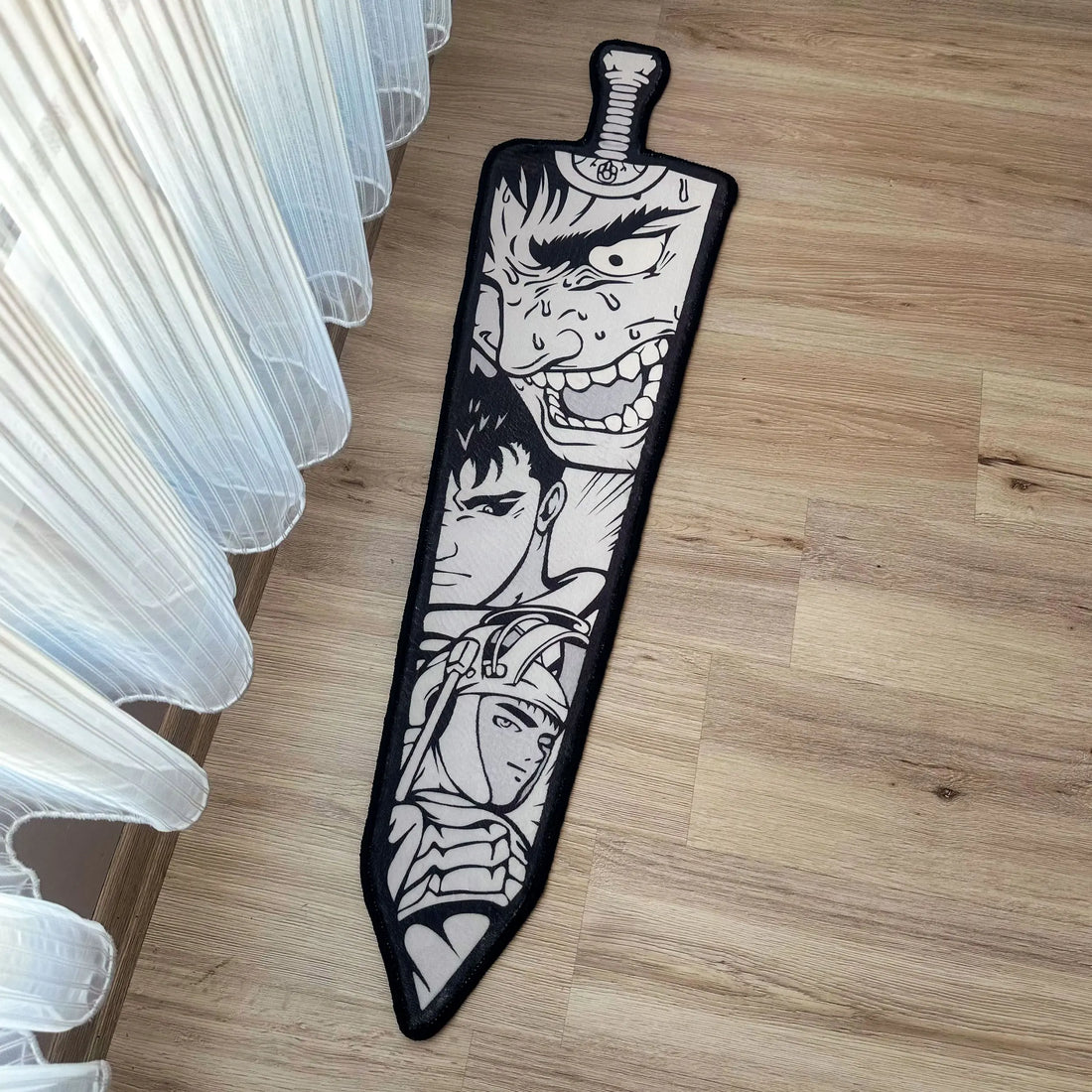 Berserk Guts Sword Rug, Anime Collage Carpet