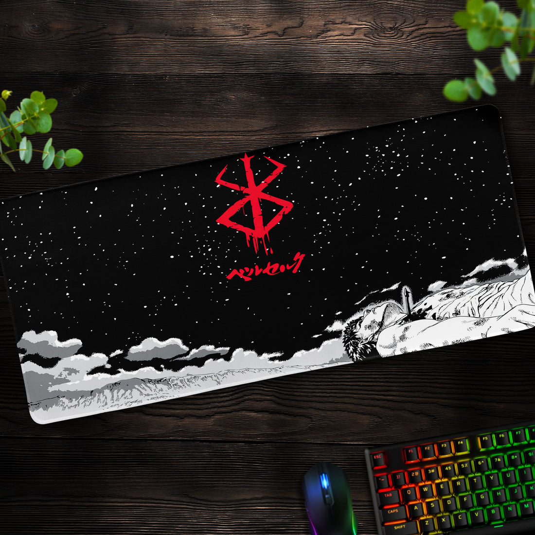 Berserk Rest Under Stars Desk Mat, Brand of Sacrifice Mouse Pad