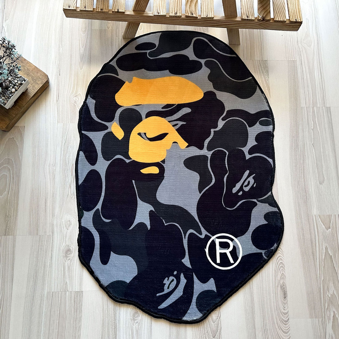 Black Camo Bape Streetwear Area Rug, Sneakerhead Carpet - Cocoon Markt