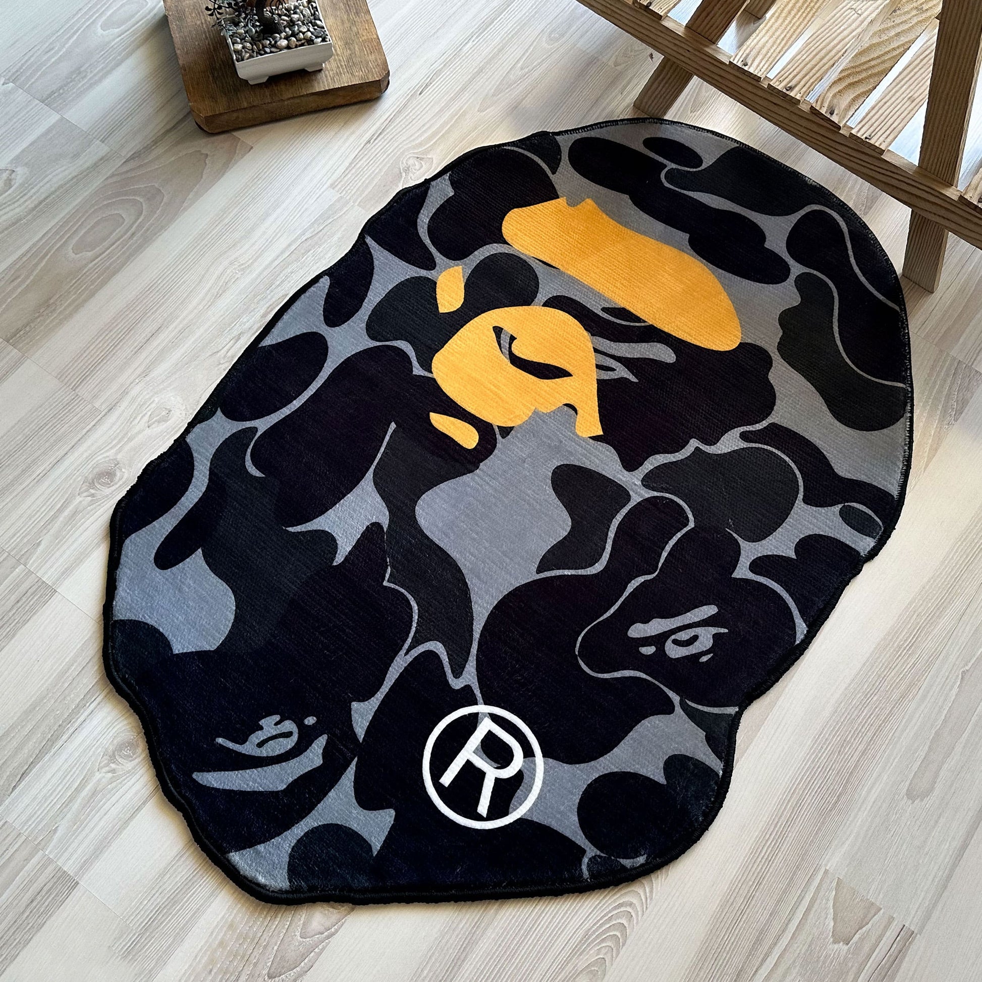 Black Camo Bape Streetwear Area Rug, Sneakerhead Carpet - Cocoon Markt