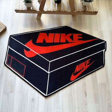 Black Nike Box Sneaker-Inspired Soft Rug