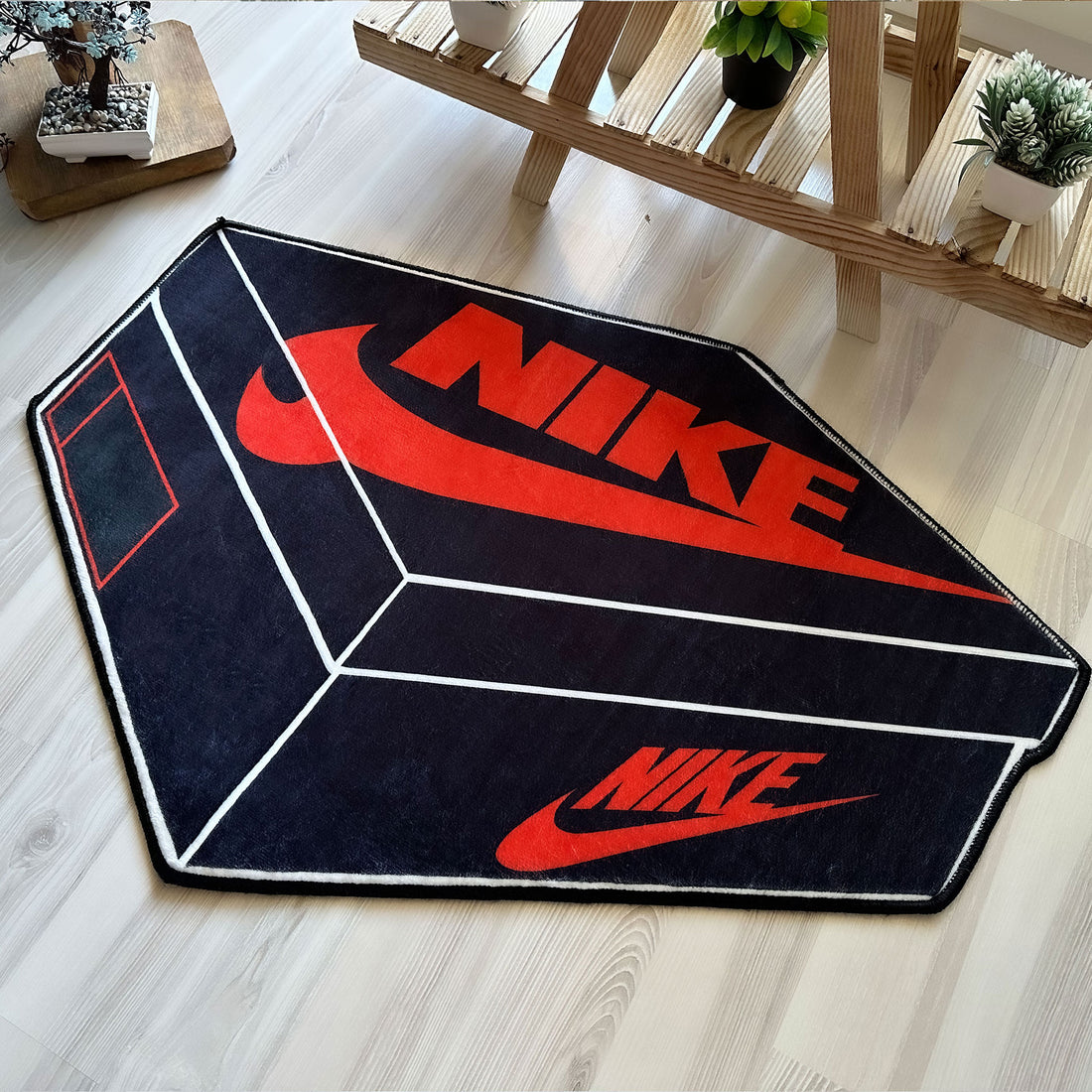 Black Nike Box Sneaker-Inspired Soft Rug