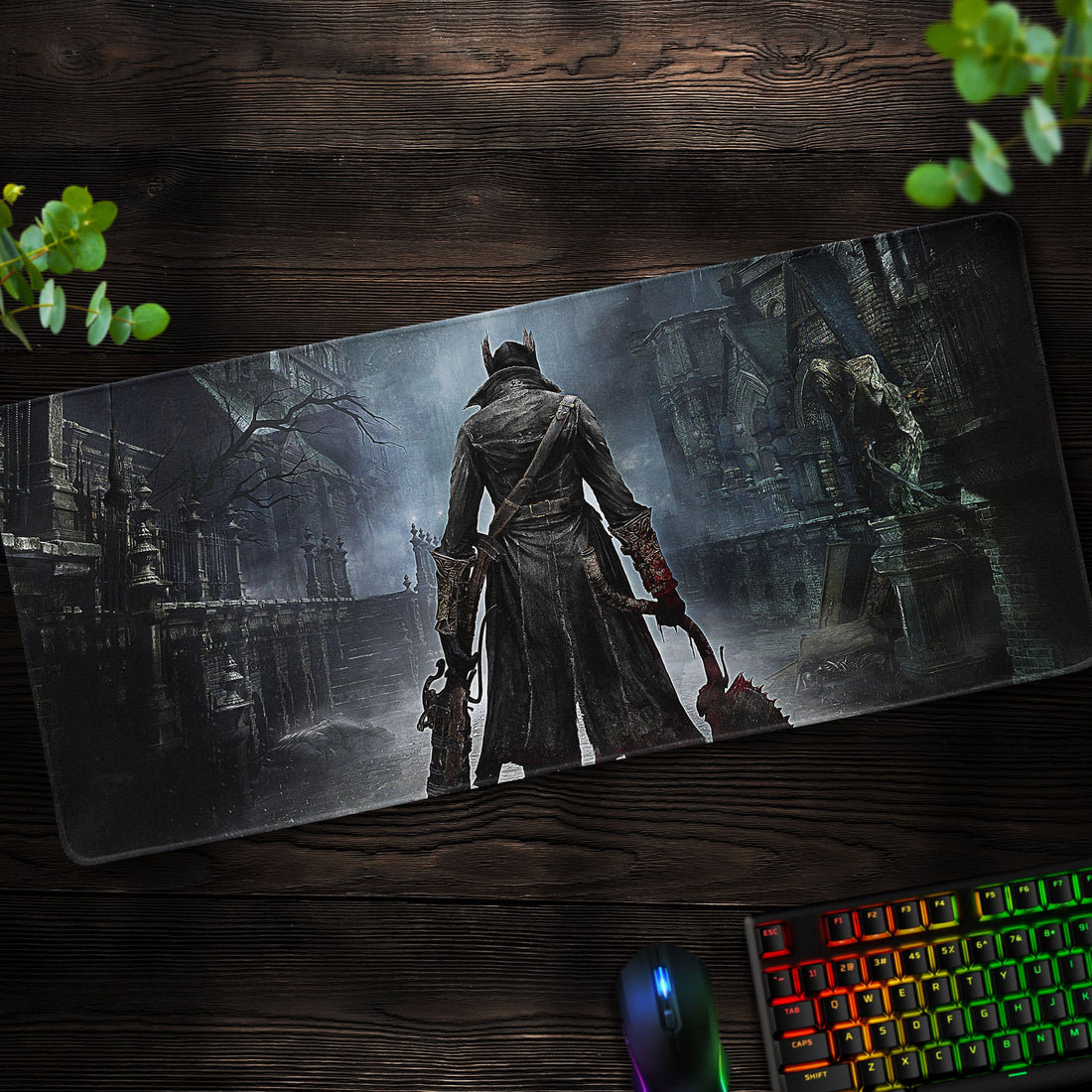 Bloodborne Hunter’s Arsenal Desk Mat, Yharnam Streets Mouse Pad