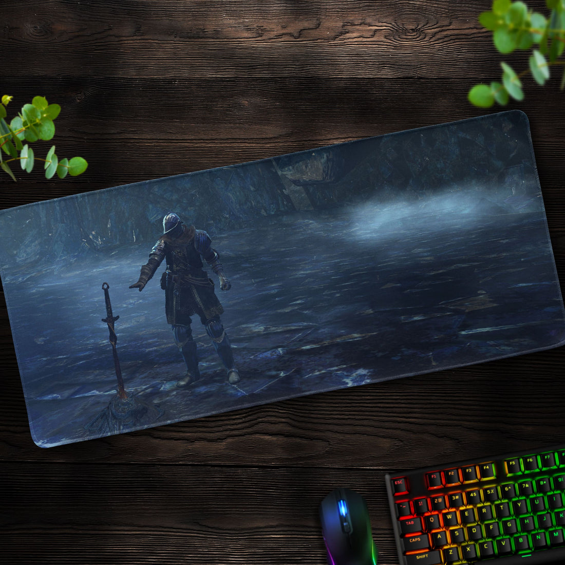 Bonfire Knight Desk Mat, Dark Souls Gaming Mouse Pad