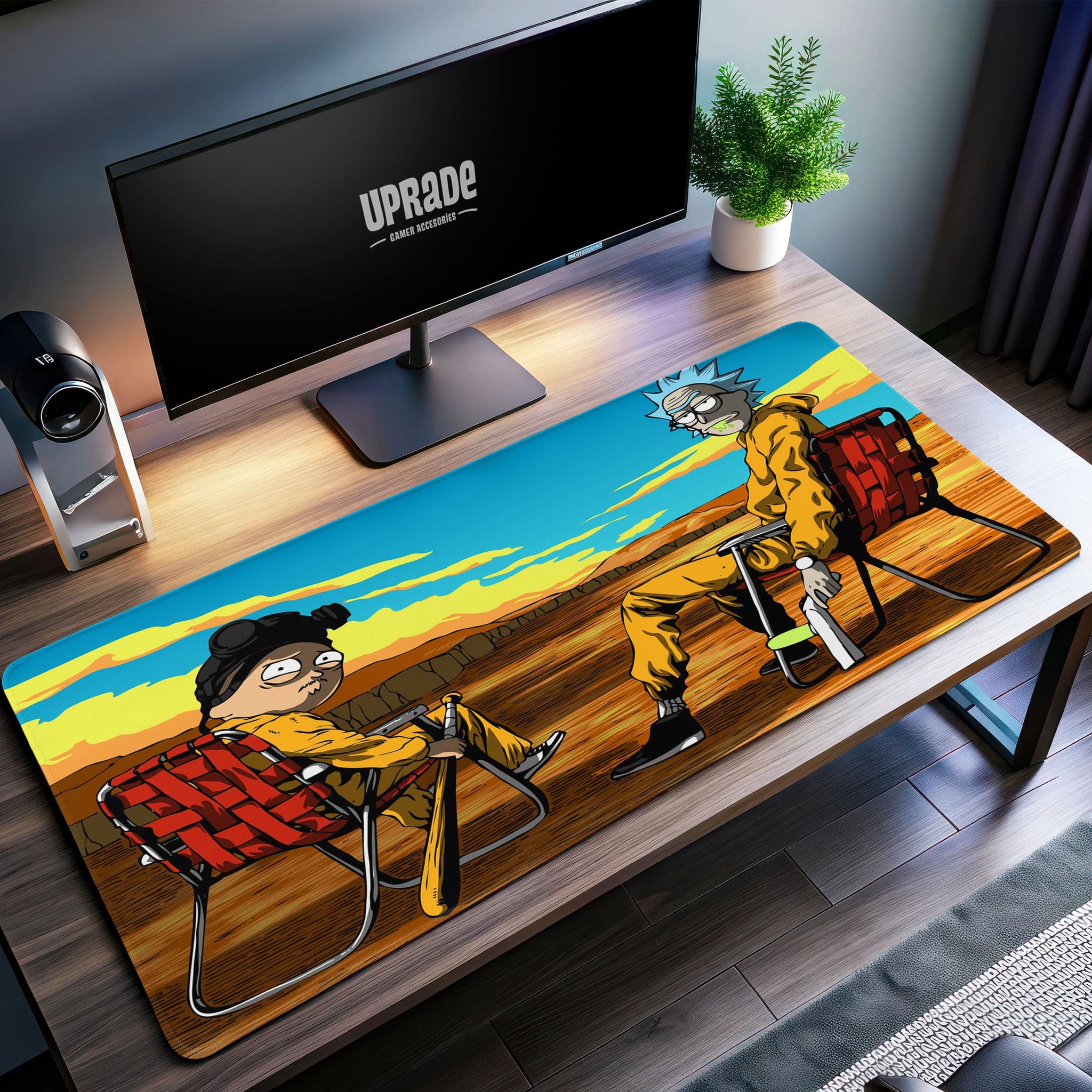 Rick and Morty Breaking Bad Desk Mat, Crossover Mouse Pad