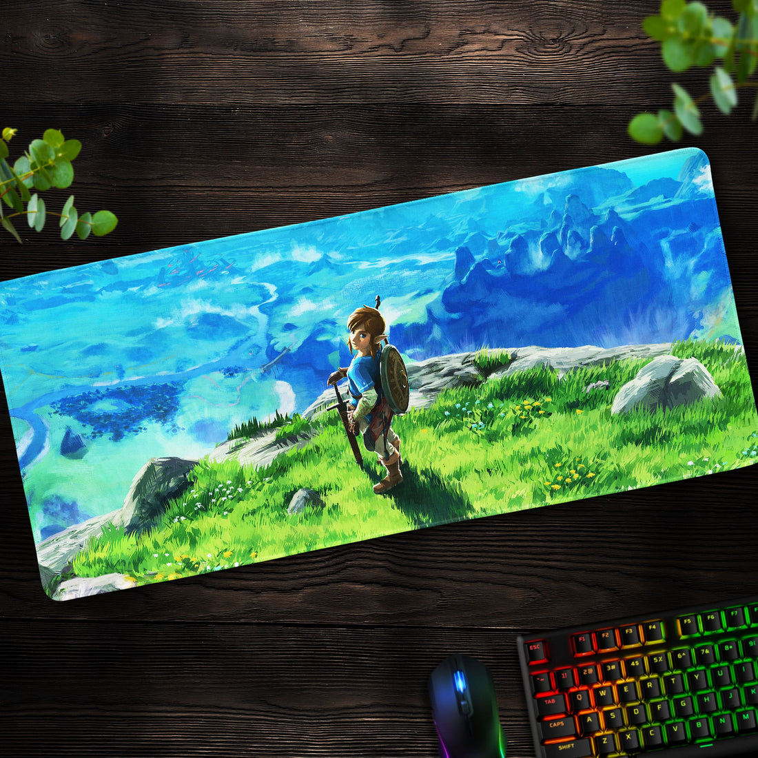 Link’s Horizon View Desk Mat, Zelda Breath of the Wild Mouse Pad