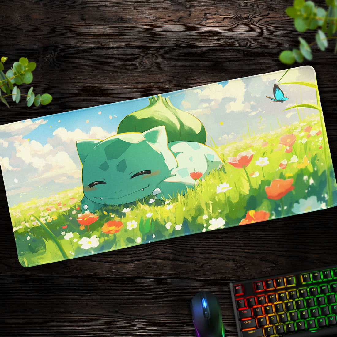 Bulbasaur Desk Mat, Pokémon Meadow Mouse Pad