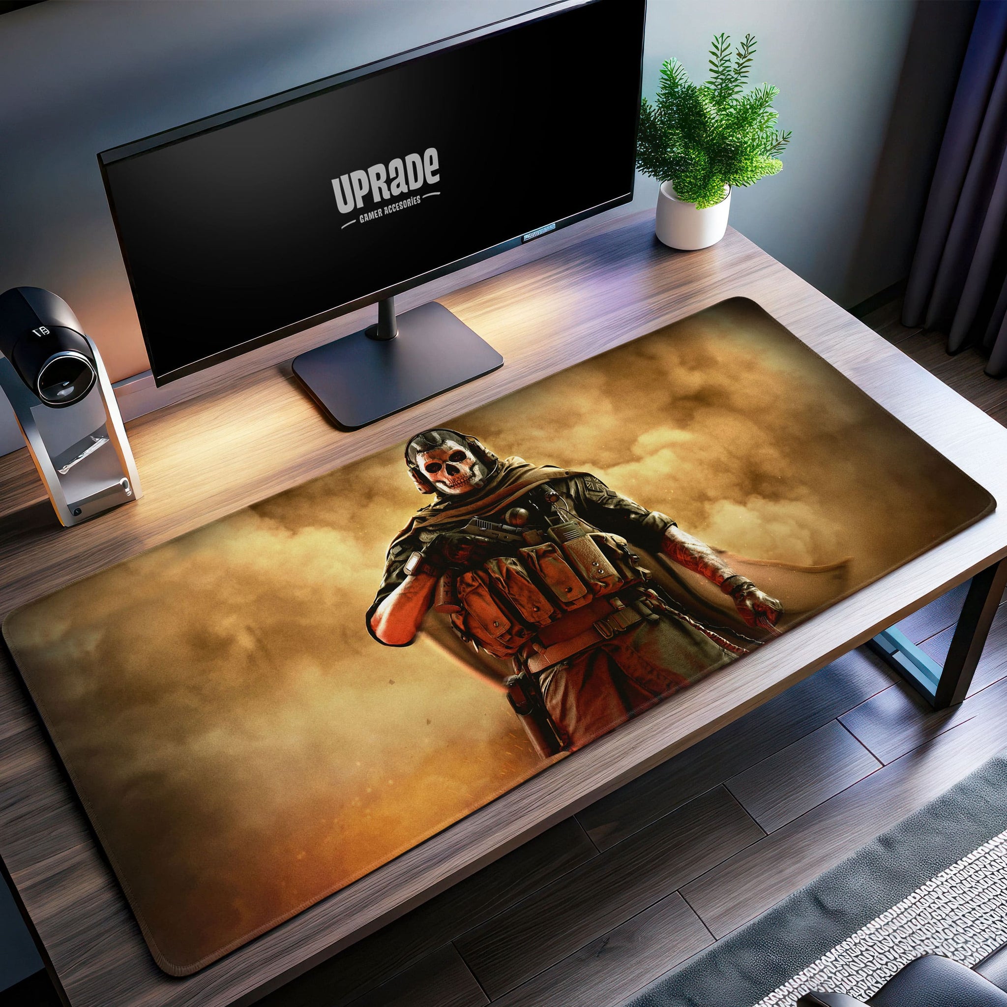 Ghost Operator Desk Mat, Tactical Warfare Mouse Pad