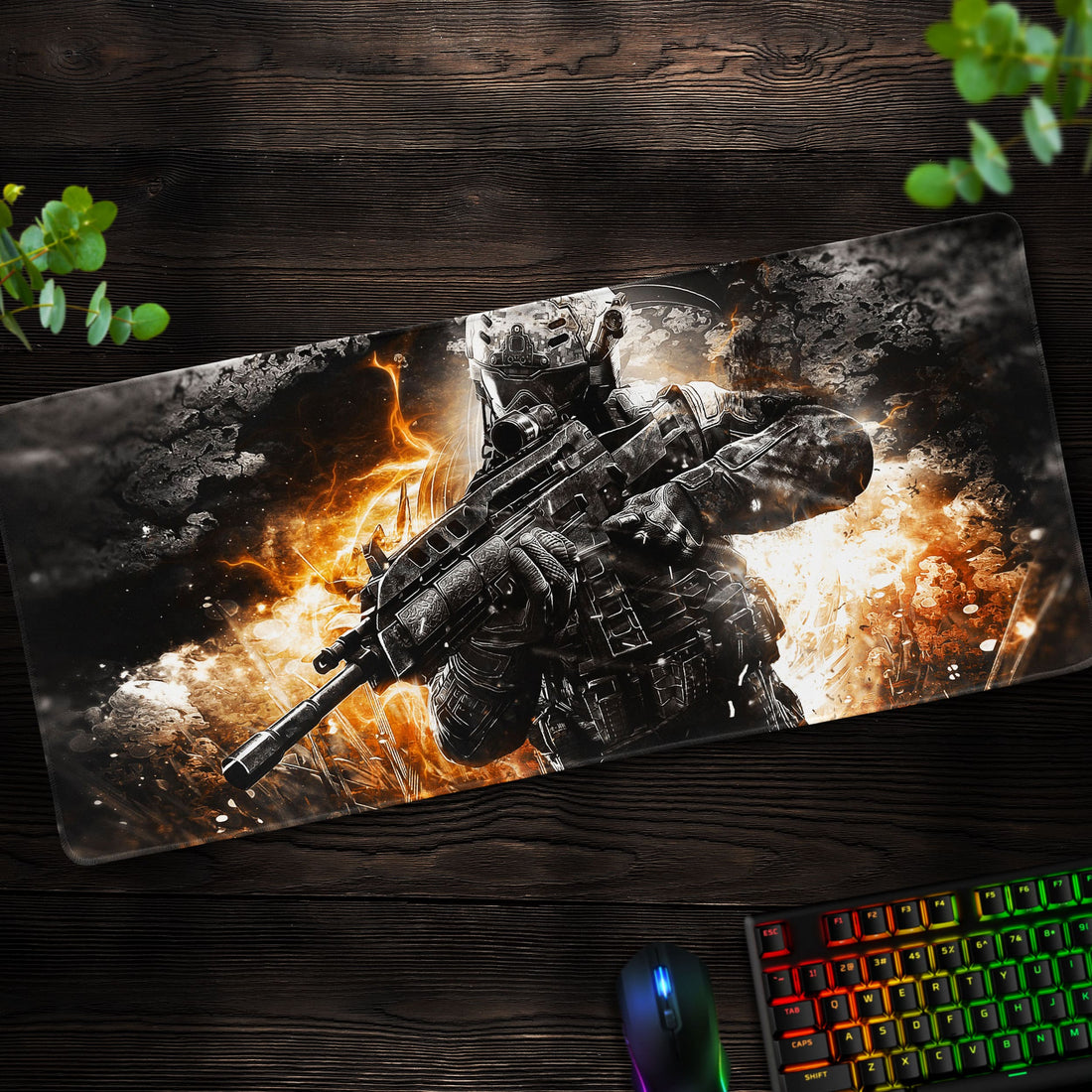 Firestorm Operator Desk Mat, Tactical Shooter Mouse Pad