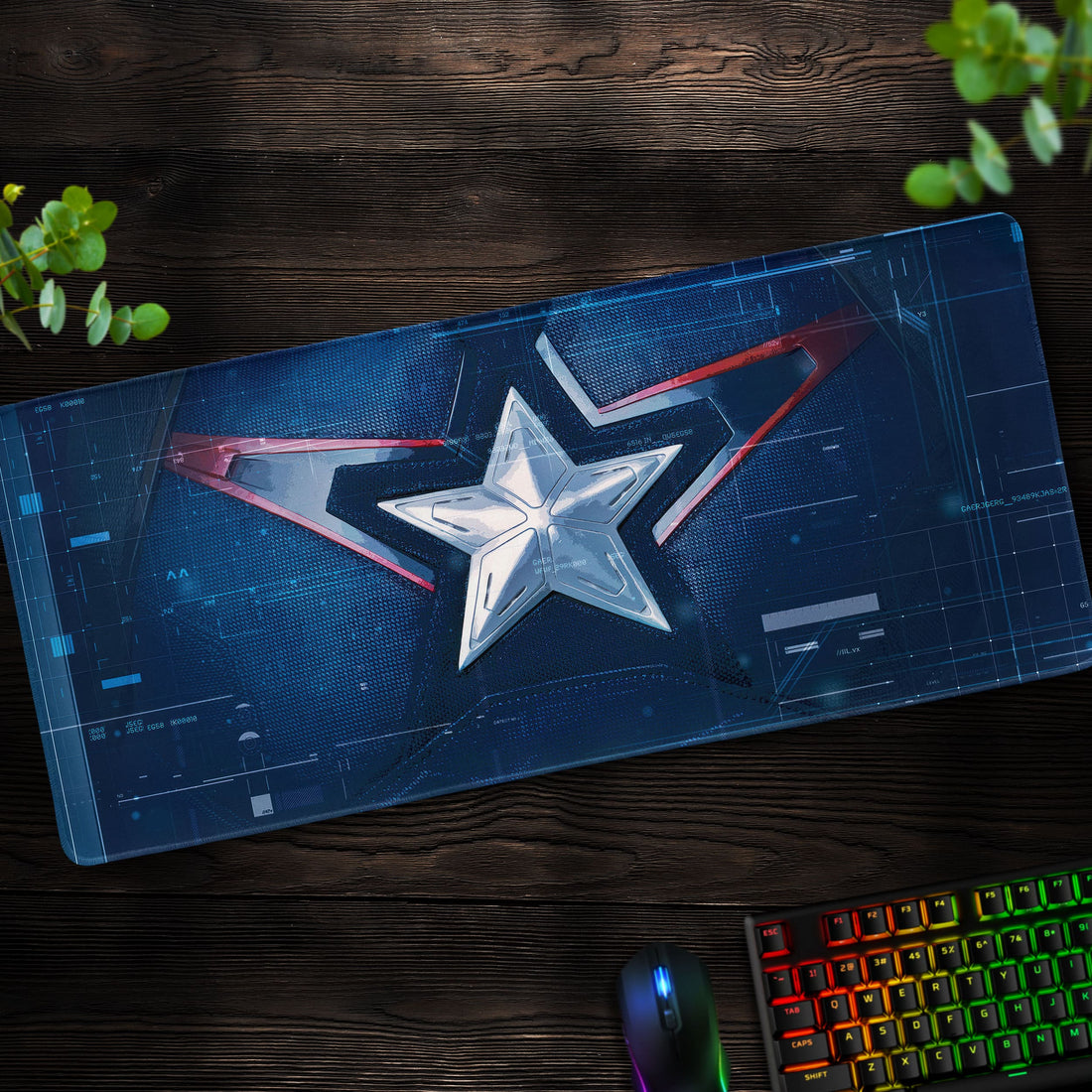 Captain America Shield Desk Mat, Superhero Mouse Pad