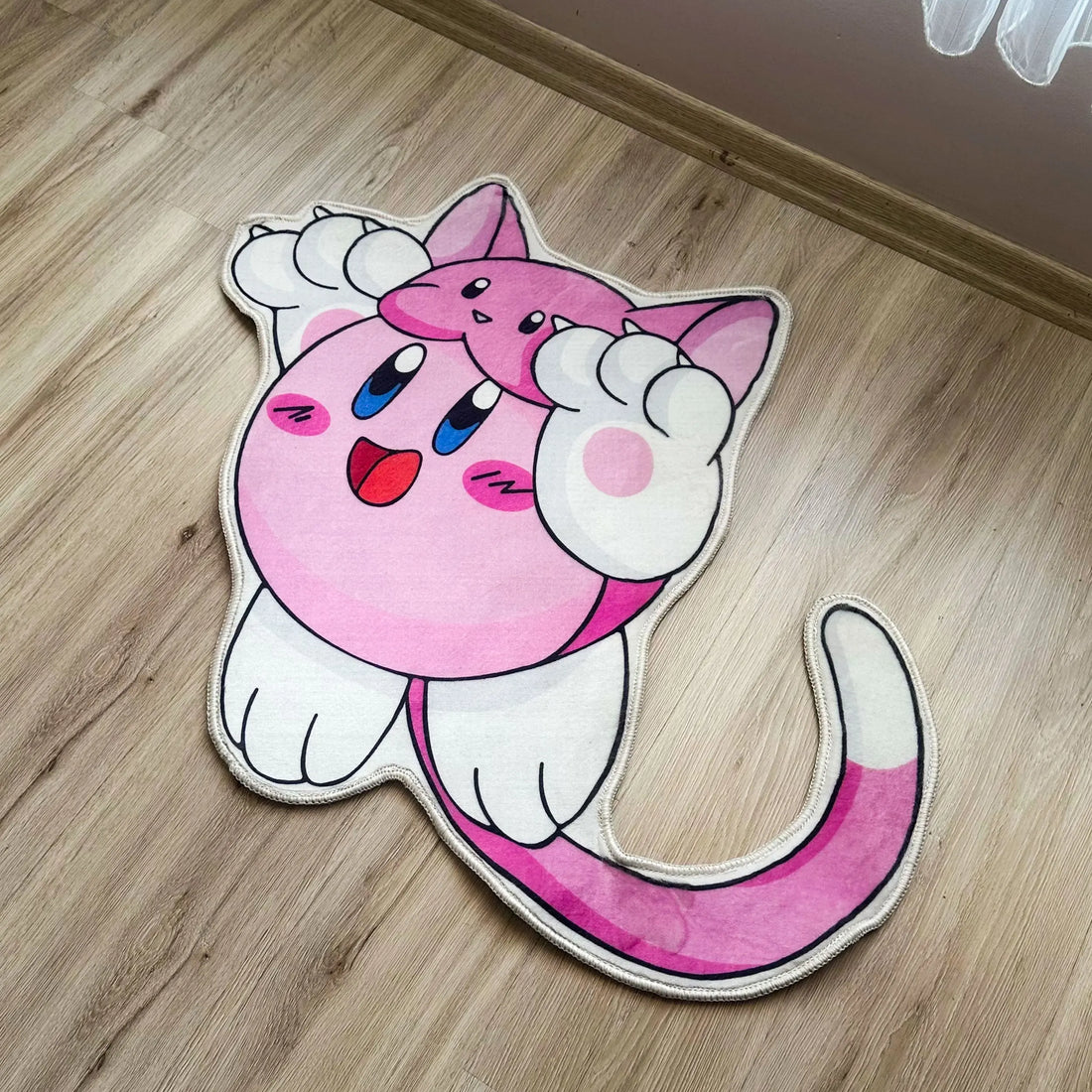 Cat Kirby Unique Kawaii Girl Rug, Nintendo Carpet