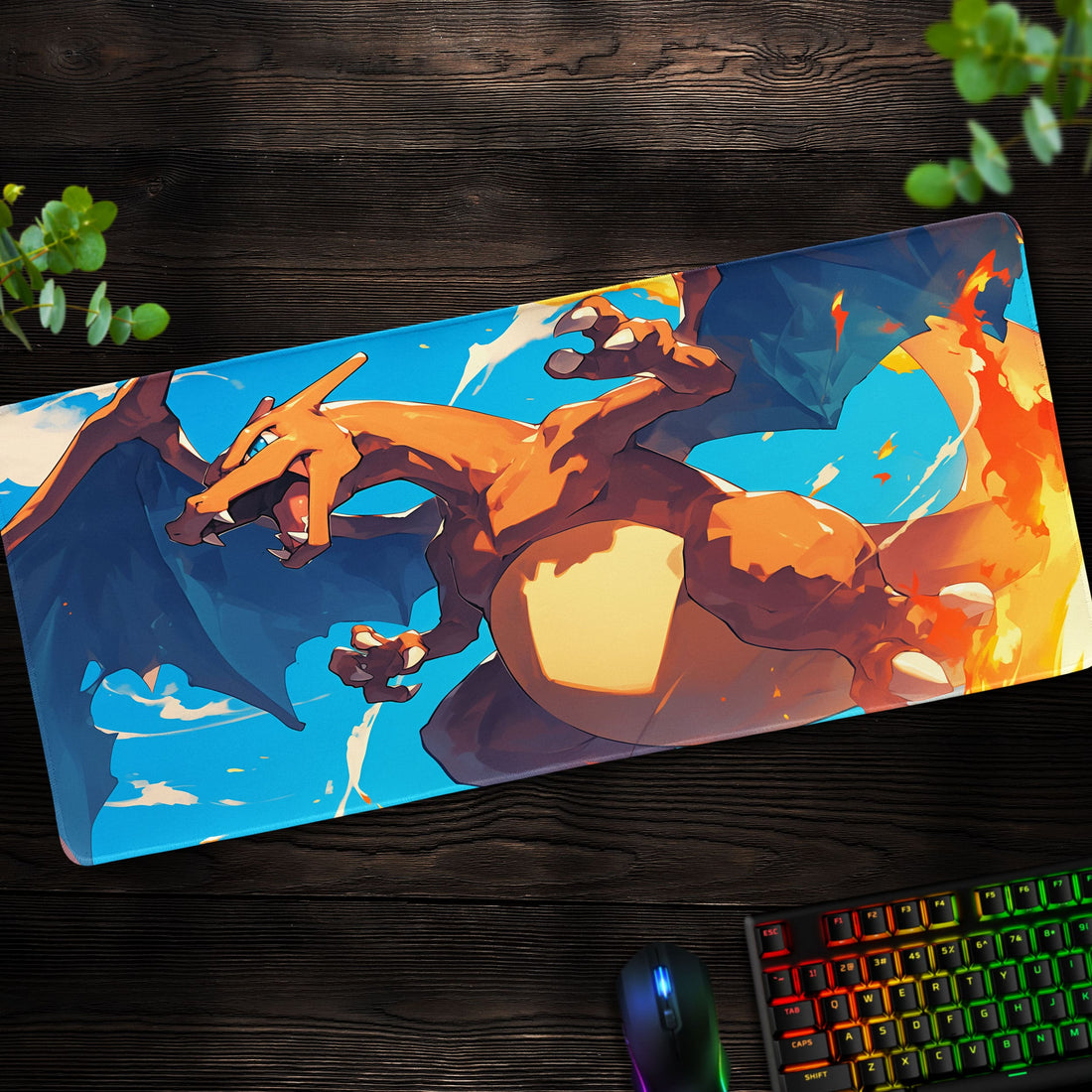 Charizard Flame Flight Desk Mat, Pokémon Mouse Pad