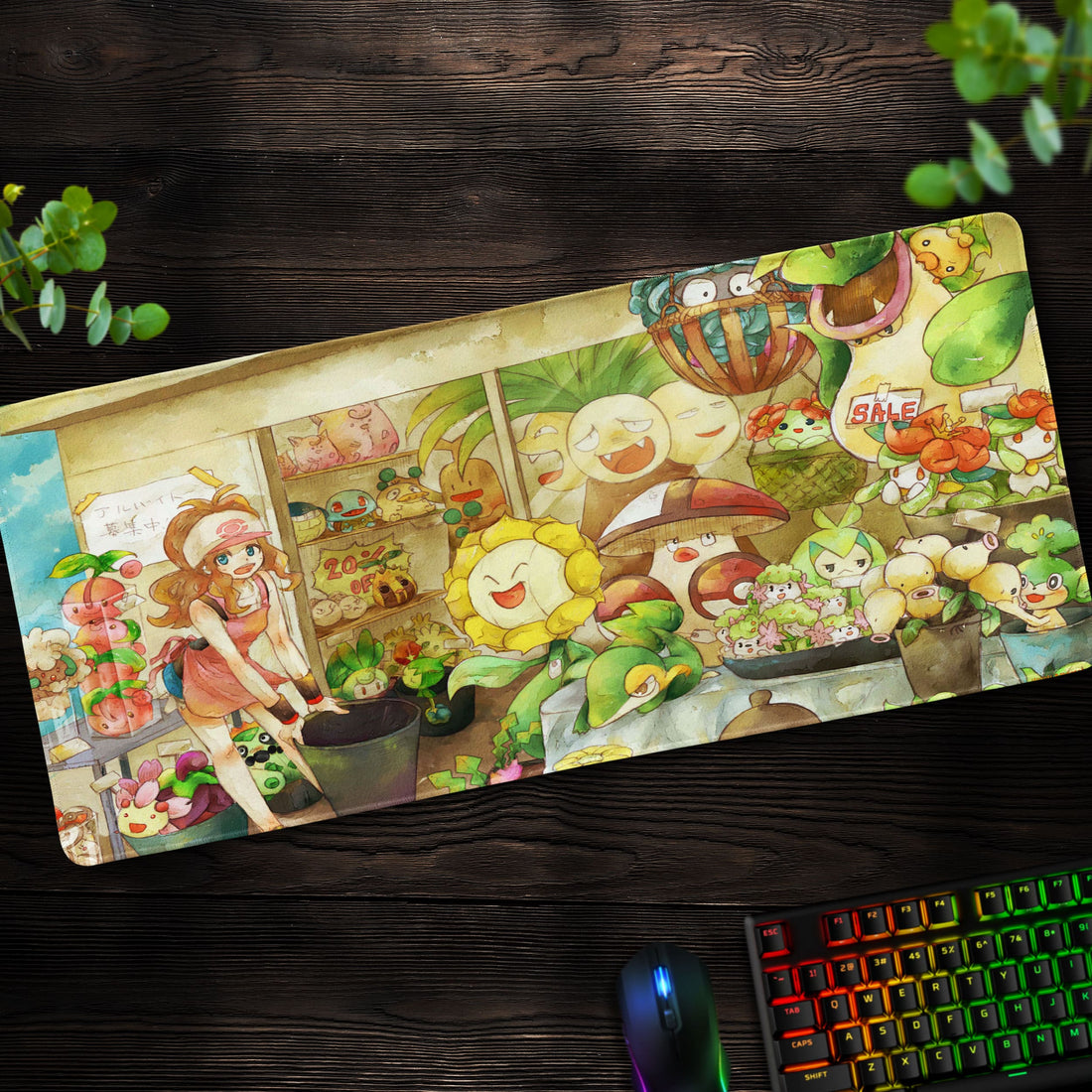 Pokémon Garden Desk Mat, Nature Pokémon Mouse Pad