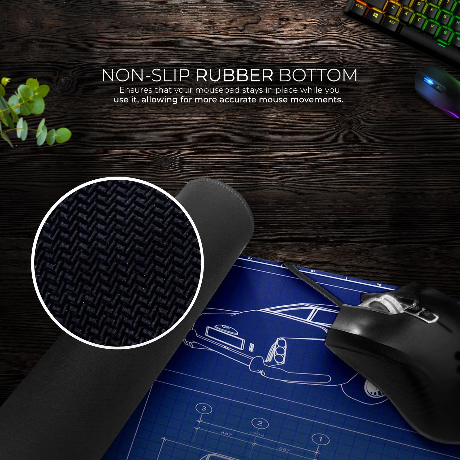 Aston Martin DB5 Blueprint Desk Mat, 007 Car Mouse Pad - Cocoon Markt