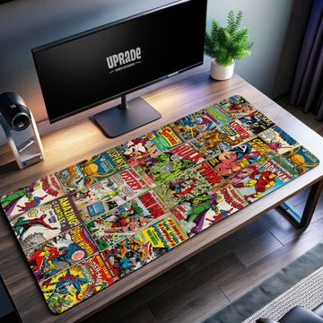 Marvel Comics Desk Mat, Superhero Collage Mouse Pad