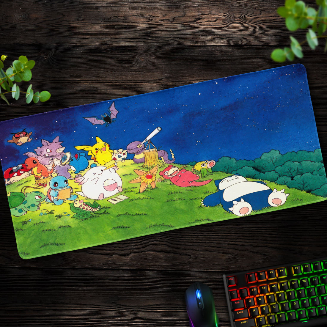 Pokémon Stargazing Desk Mat, Pikachu & Friends Night Sky Mouse Pad