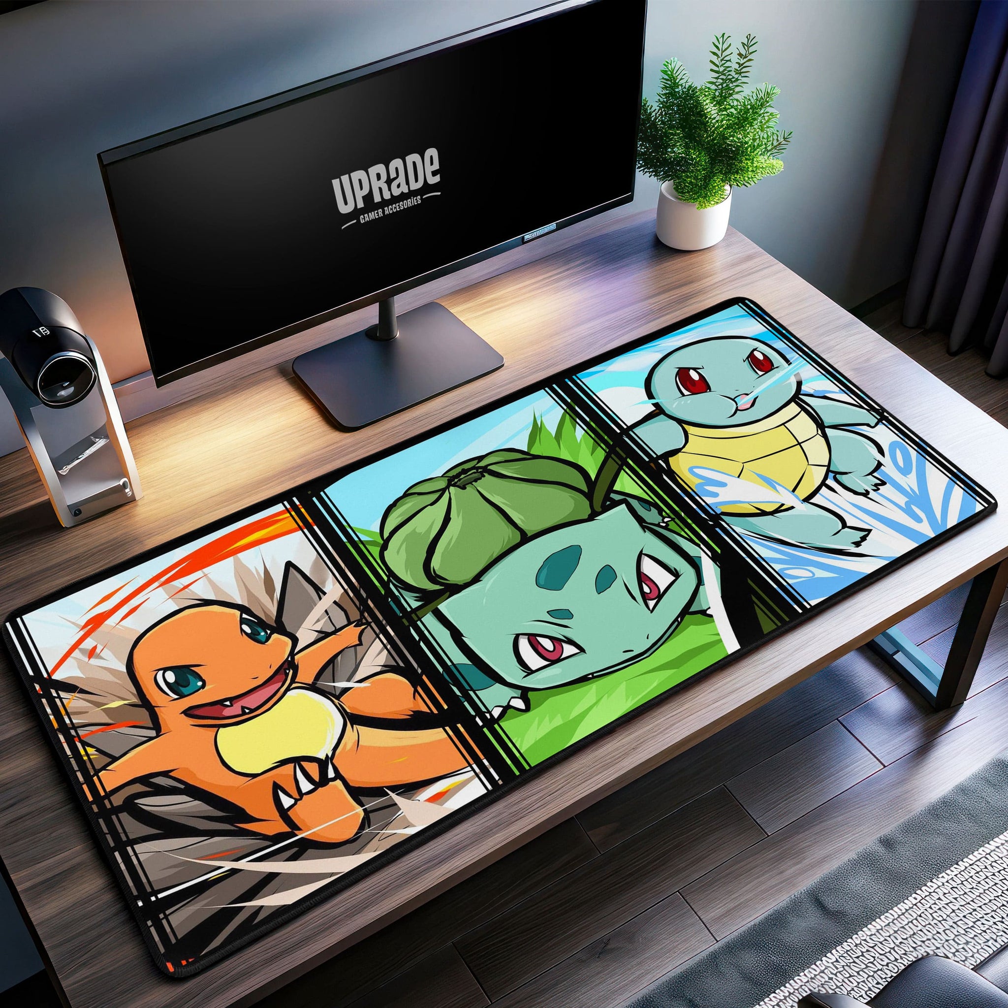 Starter Trio Desk Mat, Pokémon Charmander Bulbasaur Squirtle