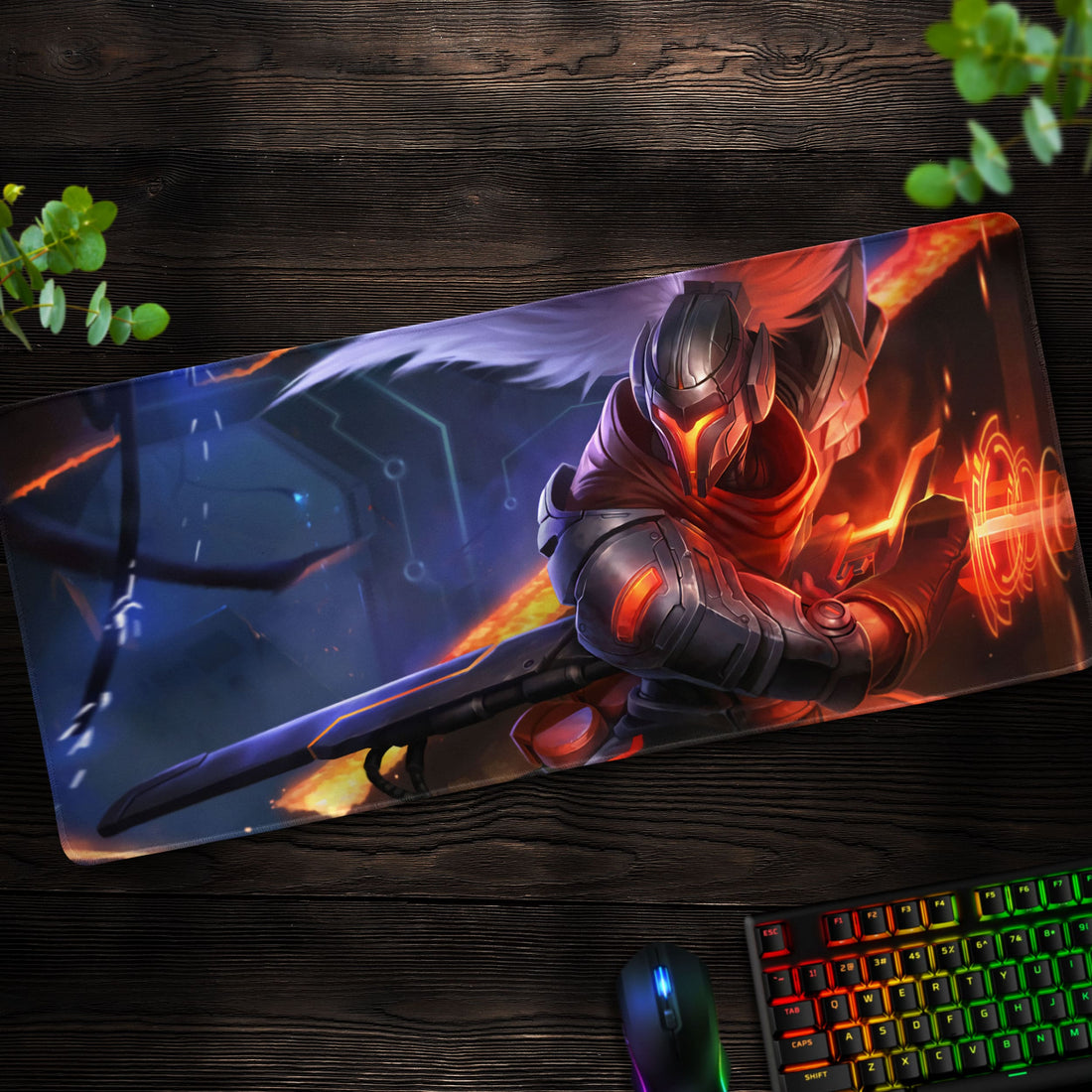 Cyber Shadow Yasuo Desk Mat, League of Legends Mouse Pad