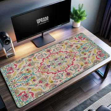 Pastel Floral Persian Desk Mat, Vibrant Mouse Pad - Cocoon Markt