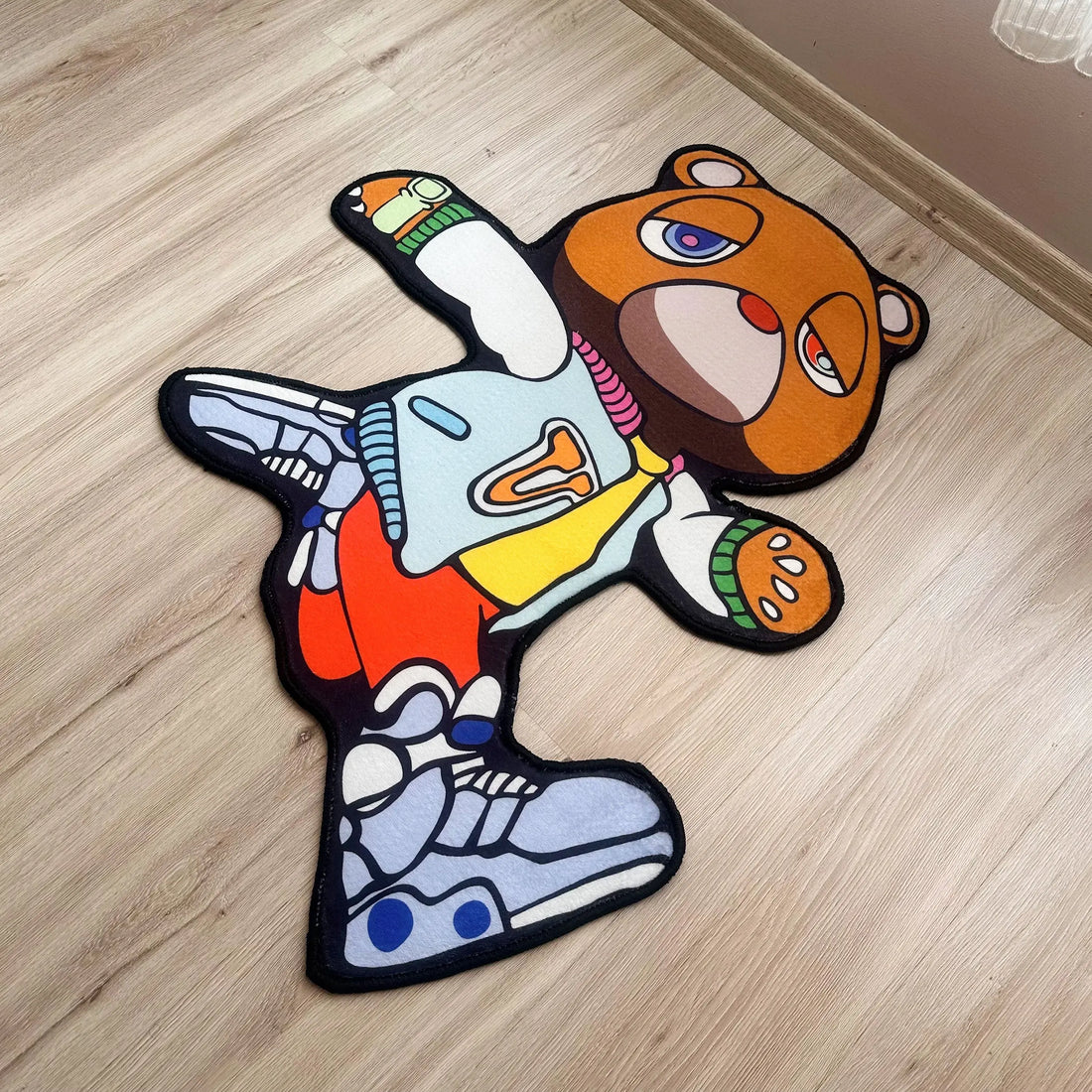 Colorful Kanye West Bear Rug, Graduation Bear Carpet