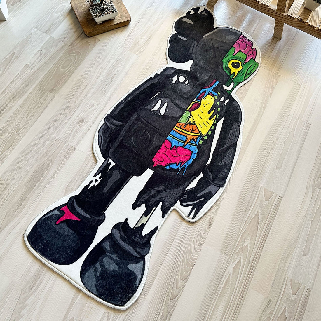 Colorful KAWS Figure Hypebeast-Inspired Soft Rug