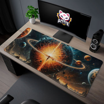 Galactic Explosion Desk Mat, Cosmic Universe Mouse Pad