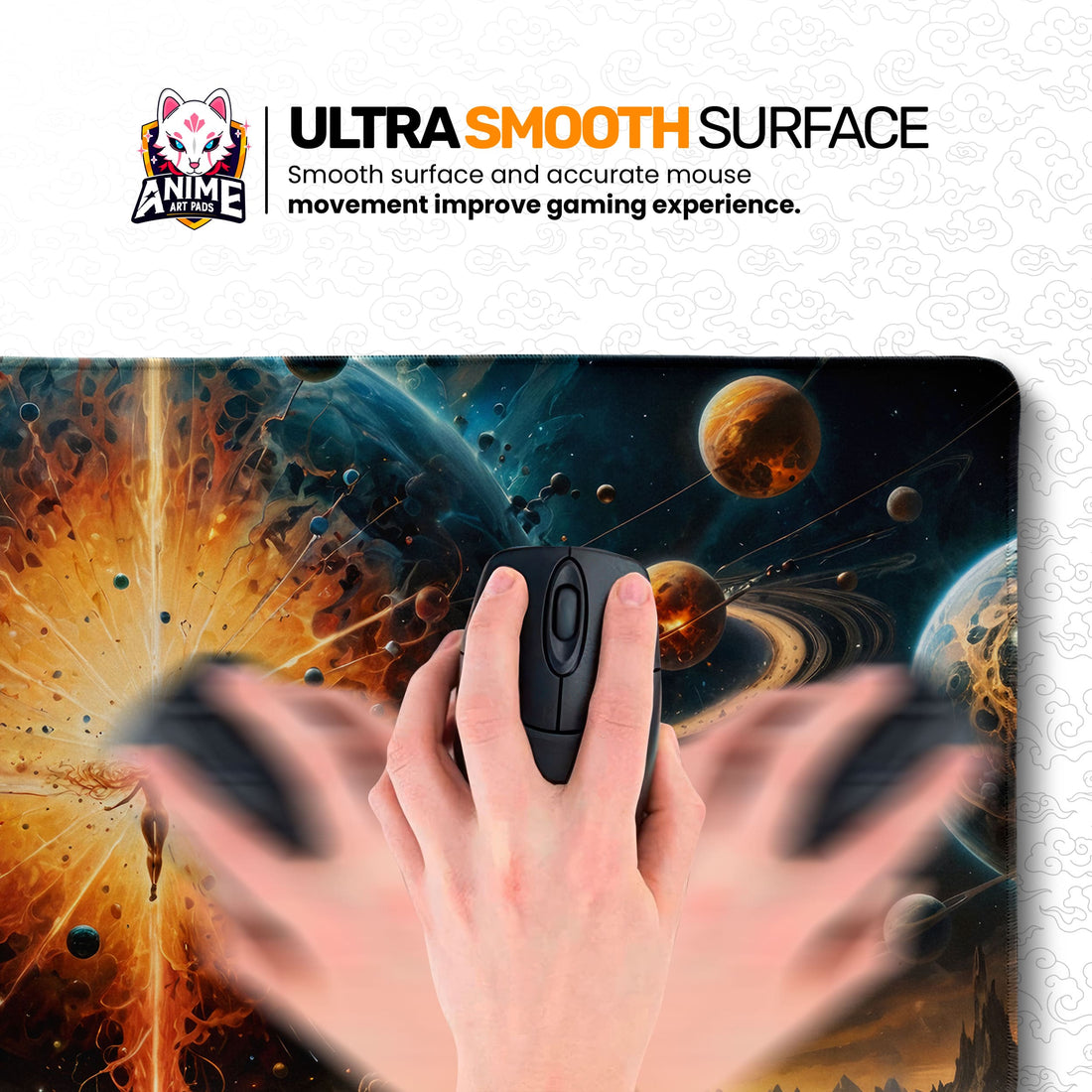 Galactic Explosion Desk Mat, Cosmic Universe Mouse Pad