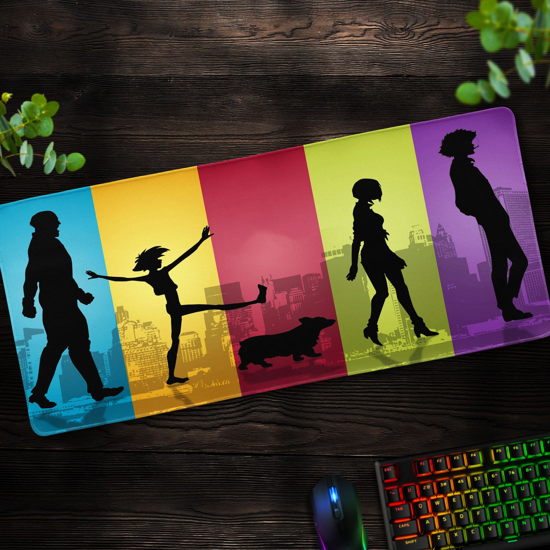 Cowboy Bebop Silhouette Desk Mat, Anime Mouse Pad