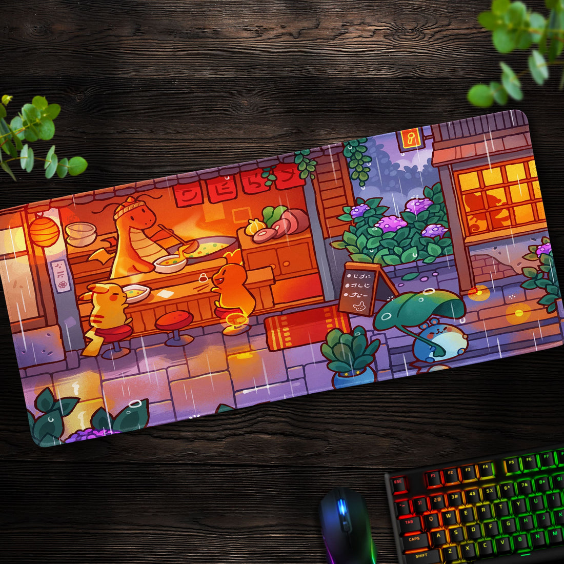 Pokémon Ramen Shop Desk Mat, Cozy Anime Mouse Pad