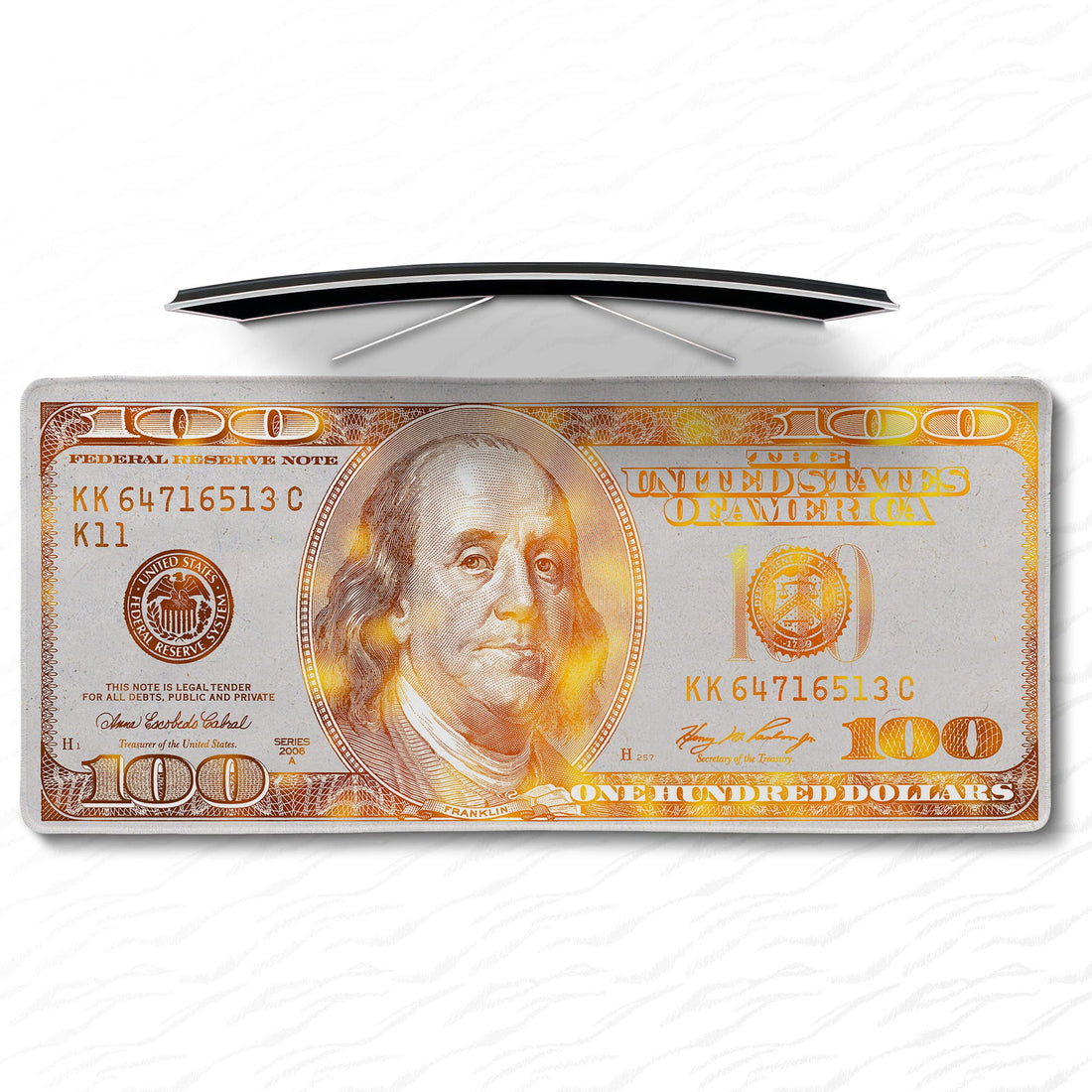 Realistische 100-Dollar-Schreibtischunterlage, Benjamin Franklin-Mauspad