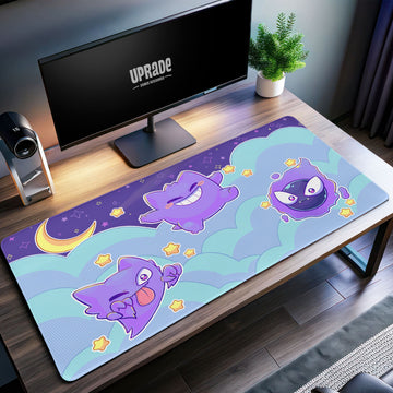 Gengar Ghostly Night Desk Mat, Haunter & Gastly Mouse Pad