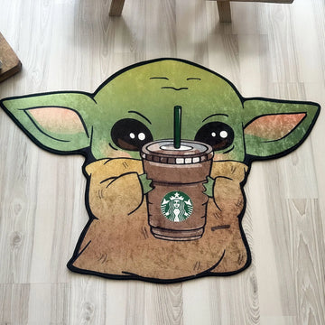 Baby Yoda Coffee Rug, Cute Star Wars Area Carpet