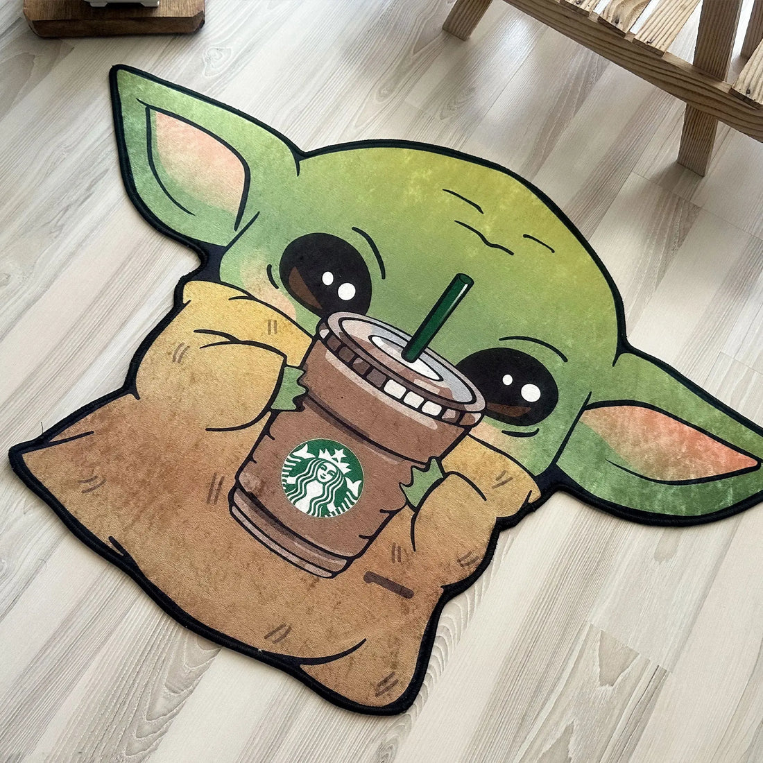 Baby Yoda Coffee Rug, Cute Star Wars Area Carpet