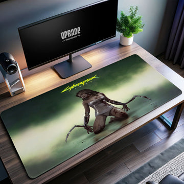 Cybernetic Assassin Desk Mat, Cyberpunk Gaming Mouse Pad