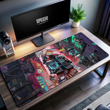 Cyberpunk Outlaws Desk Mat, Futuristic Comic Mouse Pad