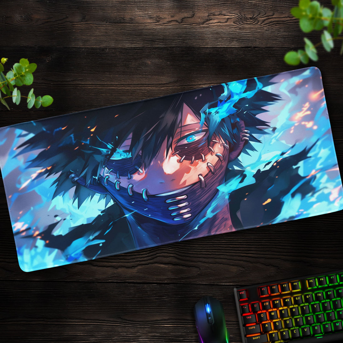 Dabi Flames Desk Mat, My Hero Academia Mouse Pad